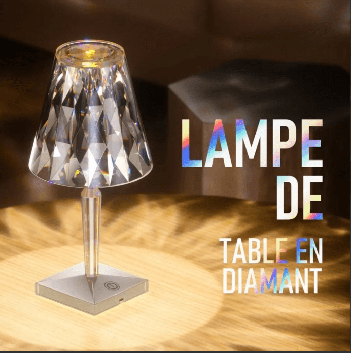 Lampe de table diamant LED contrôle tactile cristal charge acrylique