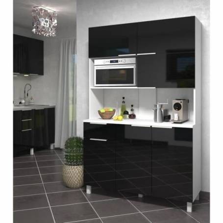 Buffet De Cuisine - MDF Stratifié - Noir & Blanc