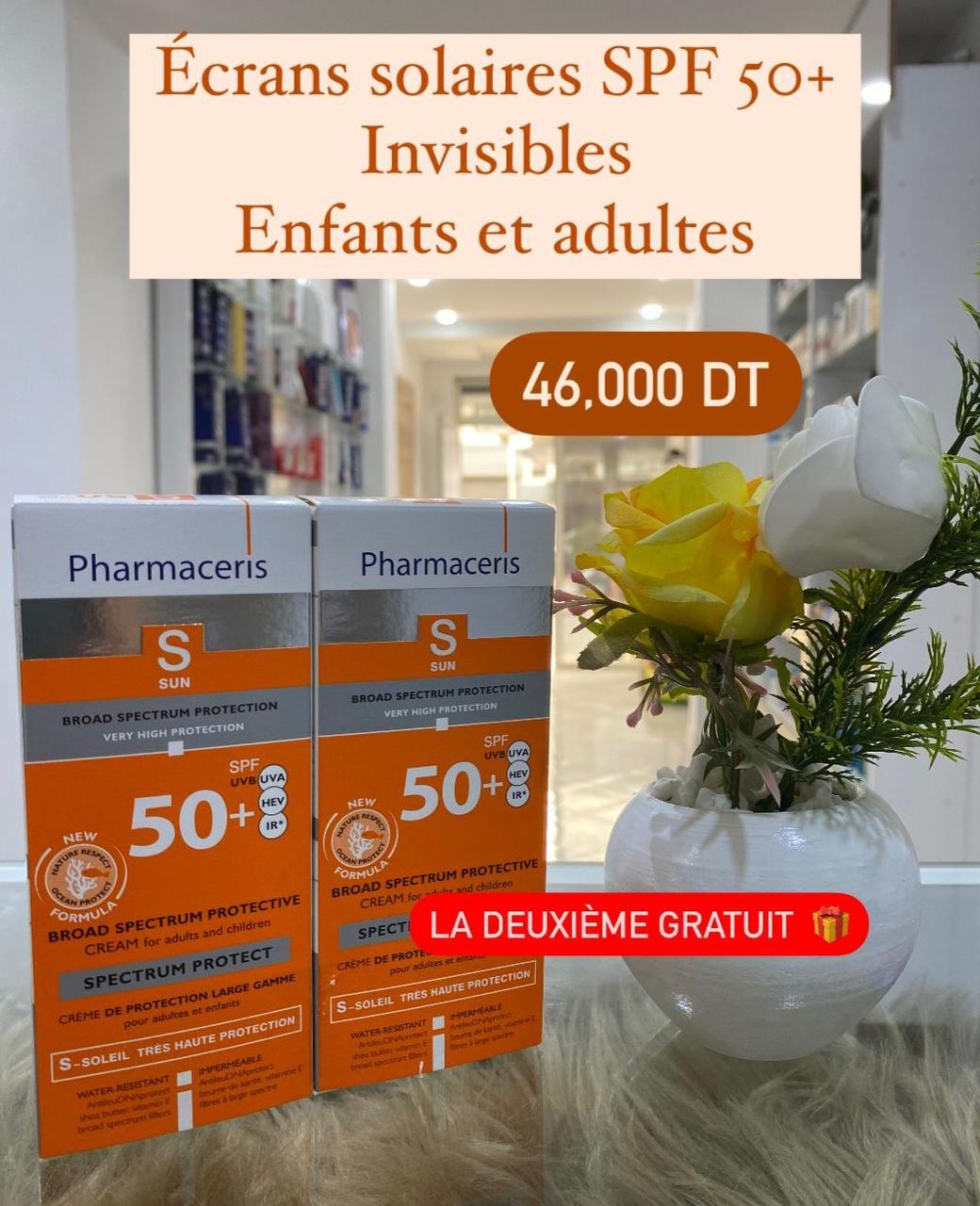 ecrans solaires SPF 50 INVISIBLES