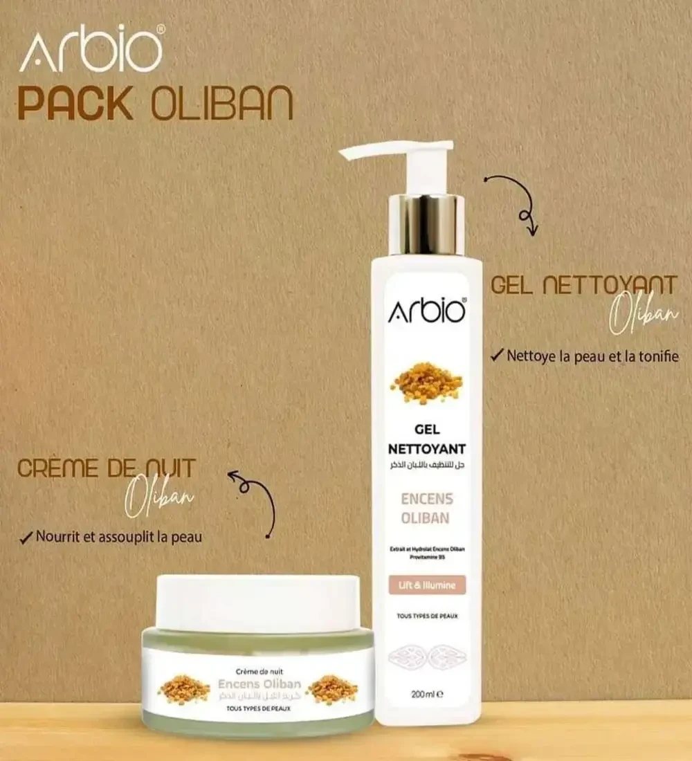 PACK ; GEL NETTOYANT ENCENS OLIBAN CRÈME NUIT ENCENS OLIBAN